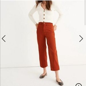 NWT Emmett slim wide leg crop in russett